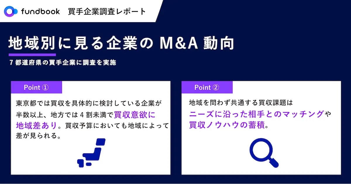 企業の買収意欲に地域差あり!買収のカギは「案件の発掘」と「ノウハウの蓄積」 買手企業調査レポート「地域別に見る企業のM&A動向」