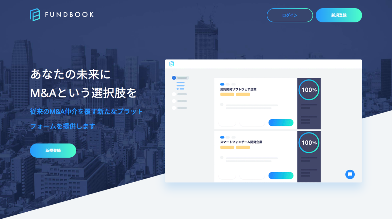 テクノロジー×セールスの新しいM&Aプラットフォーム 「 FUNDBOOK(ファンドブック)」正式リリース