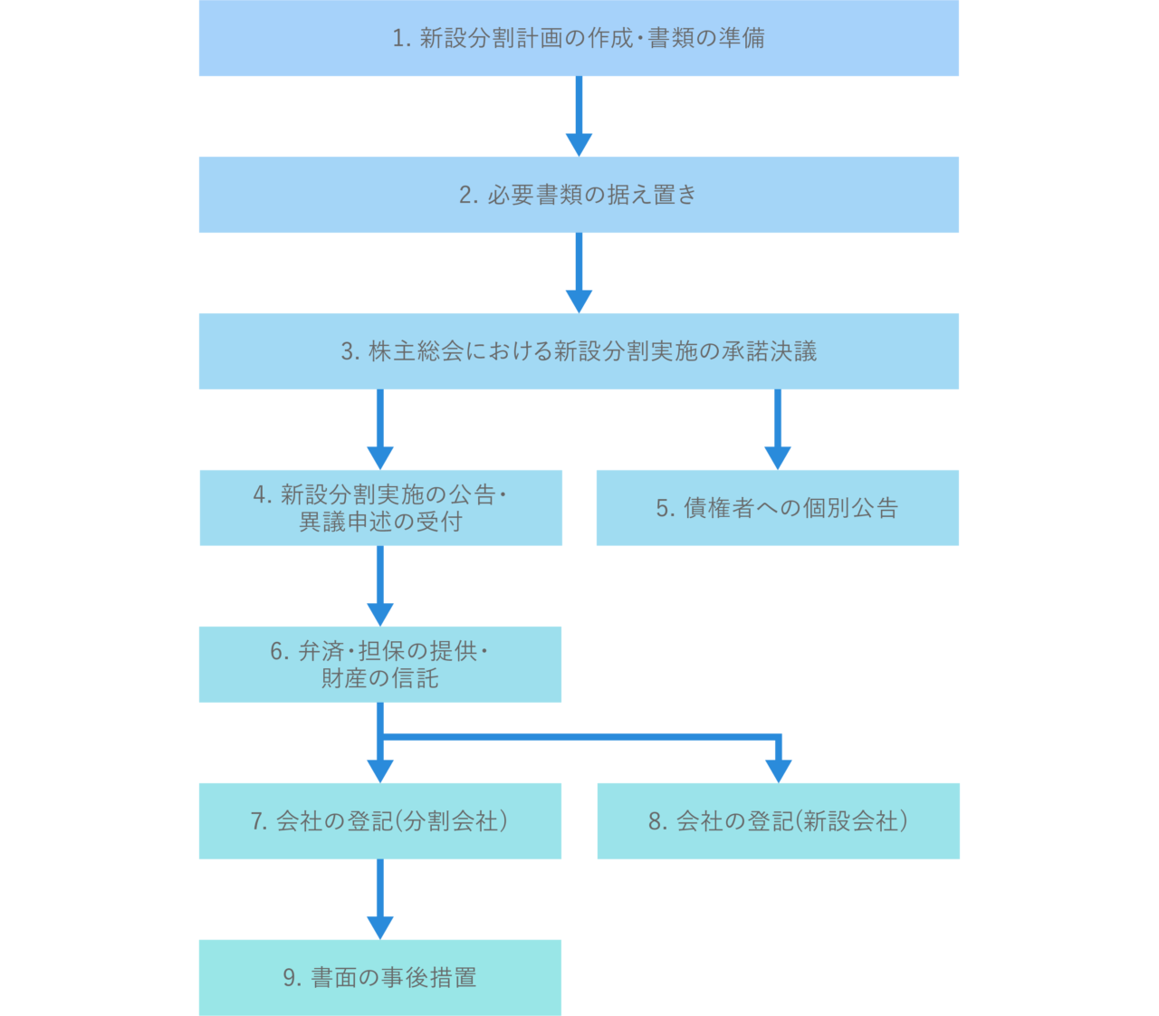 新設分割手続きの流れ